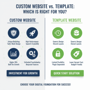 Infographic of custom website vs template