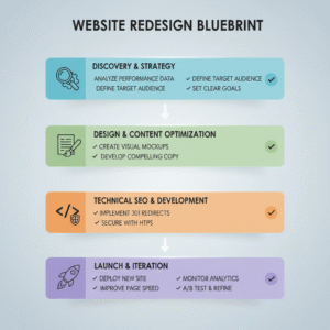 Infographic of website redesign checklist