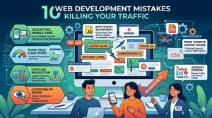 Infographic image of web development mistakes
