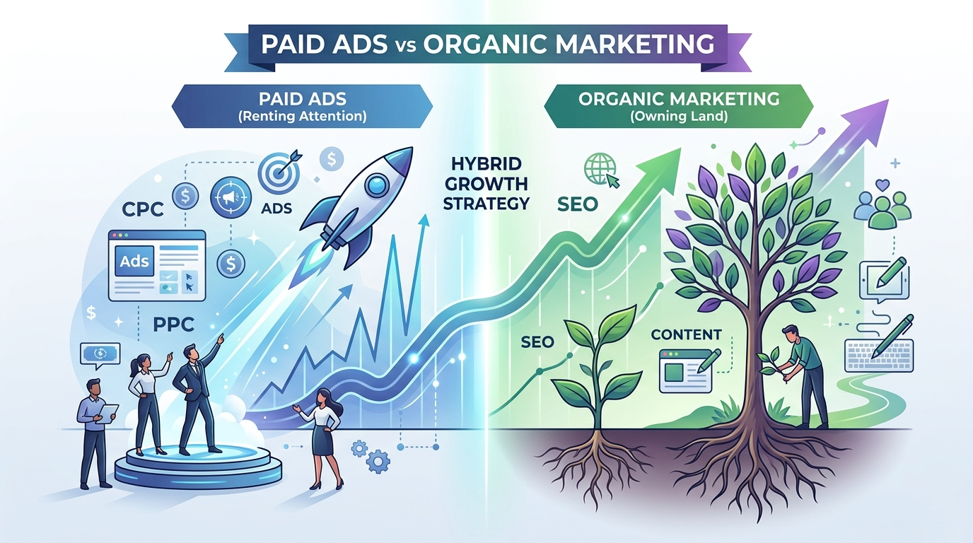 paid ads vs organic marketing